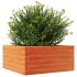 Jardinera de madera maciza de pino marrón cera 50x50x23