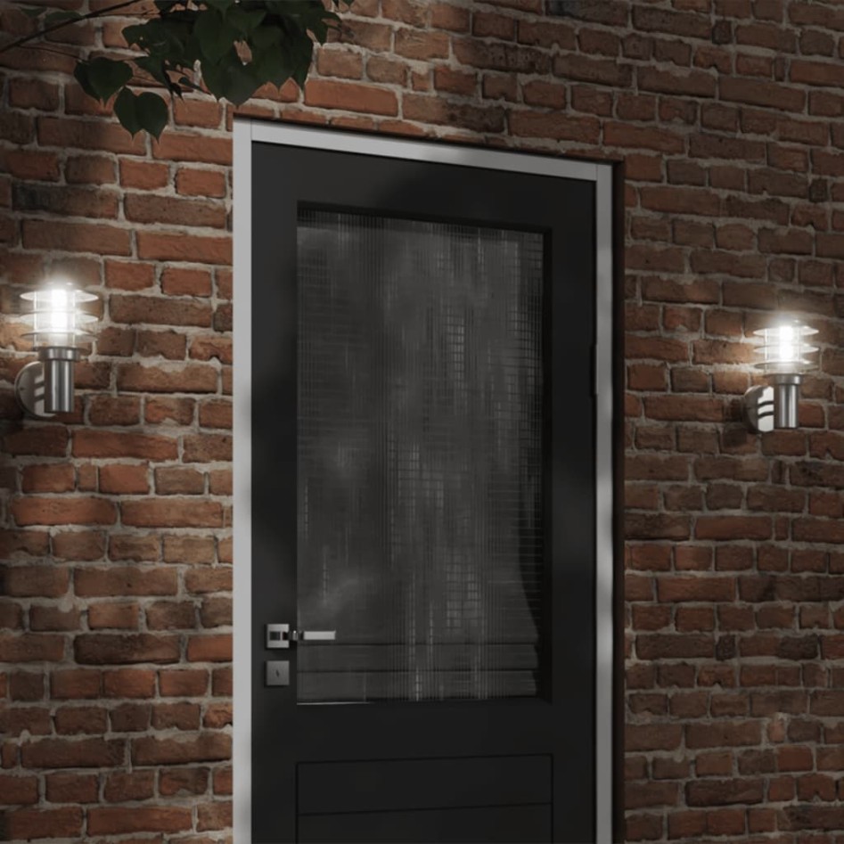 Apliques de exterior 2 unidades acero inoxidable