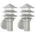 Apliques de exterior 2 unidades acero inoxidable