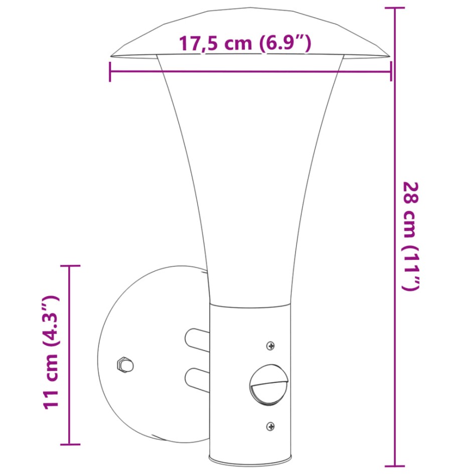 Apliques de exterior con sensor 2 uds acero inoxidable