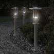 Lámparas de suelo de exterior 3 unidades acero inoxidable 60 cm