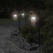 Lámparas de suelo de exterior 3 uds acero inoxidable negro 60cm