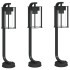 Lámparas de suelo de exterior 3 uds acero inoxidable negro