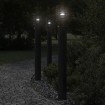 Lámpara de suelo de exterior con sensor acero negro 110 cm