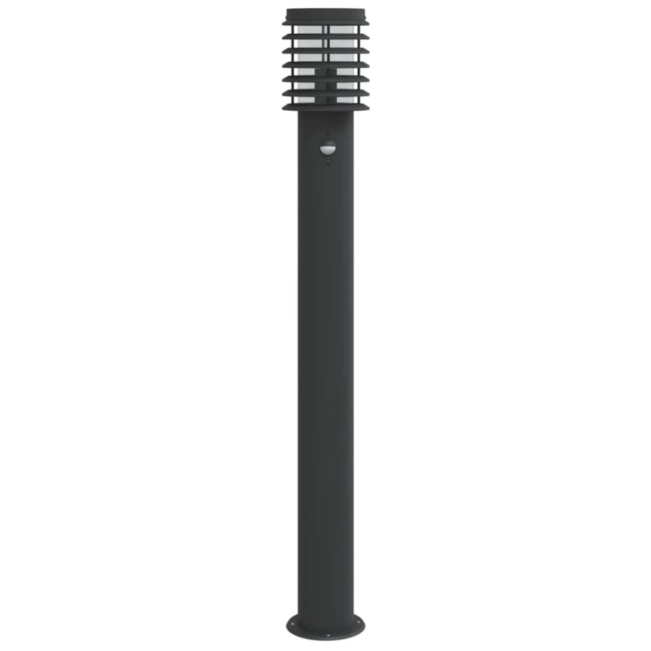 Lámpara de suelo de exterior con sensor acero negro 110