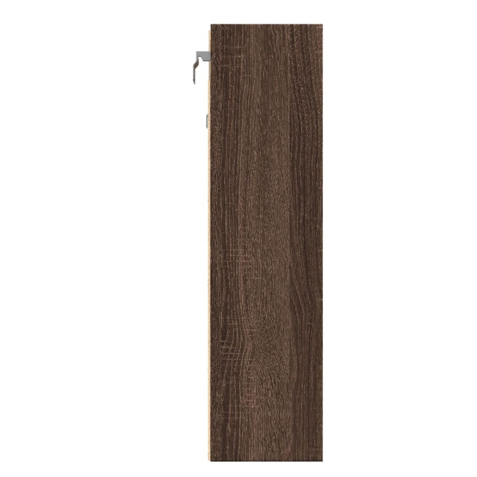Vitrina de madera de ingeniería marrón roble 100x15x58