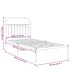 Estructura cama sin colchón con cabecero metal negro 90x190