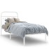 Estructura cama sin colchón con cabecero metal blanco 80x200