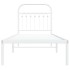 Estructura cama sin colchón con cabecero metal blanco 80x200