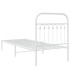 Estructura cama sin colchón con cabecero metal blanco 80x200