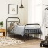 Estructura cama sin colchón con estribo metal negro 80x200