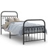 Estructura cama sin colchón con estribo metal negro 80x200
