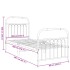 Estructura cama sin colchón con estribo metal negro 80x200
