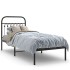 Estructura cama sin colchón con cabecero metal negro 75x190