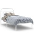 Estructura cama sin colchón con cabecero metal blanco 90x200