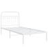 Estructura cama sin colchón con cabecero metal blanco 90x200