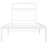 Estructura cama sin colchón con cabecero metal blanco 90x200