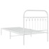 Estructura cama sin colchón con cabecero metal blanco 90x200