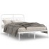 Estructura cama sin colchón con cabecero metal blanco