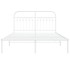 Estructura cama sin colchón con cabecero metal blanco