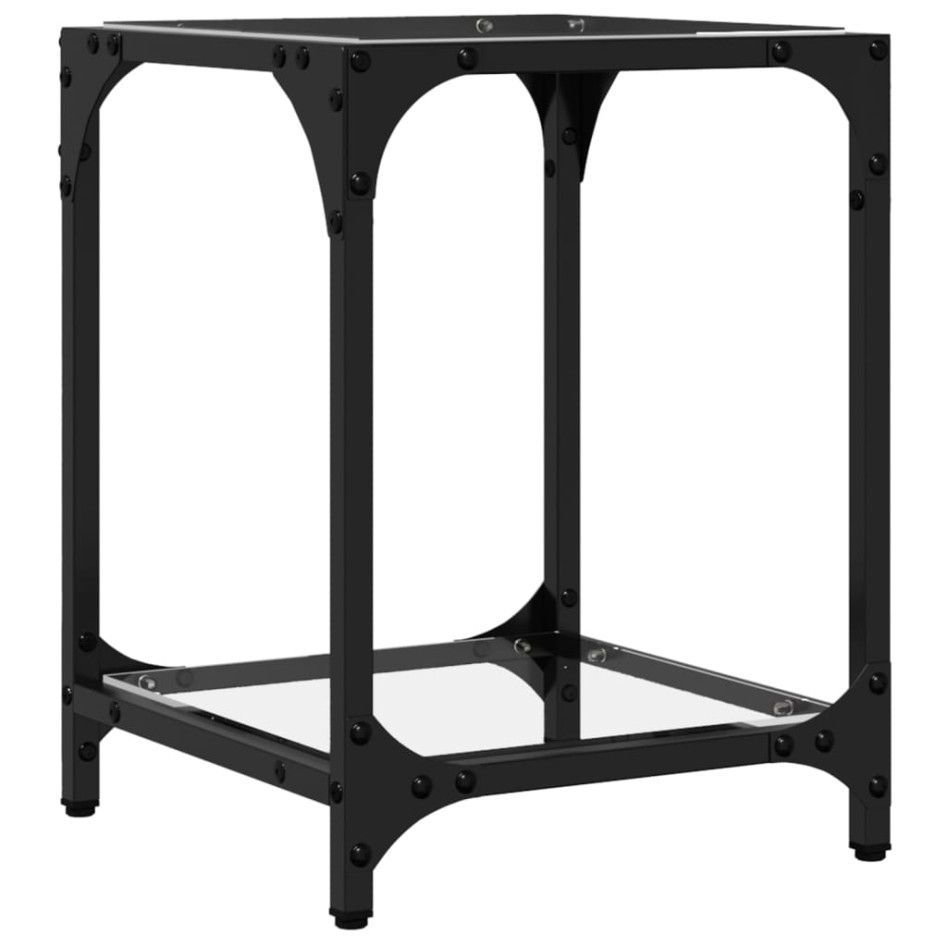 Mesas de centro 2 uds vidrio transparente y acero 40x40x40