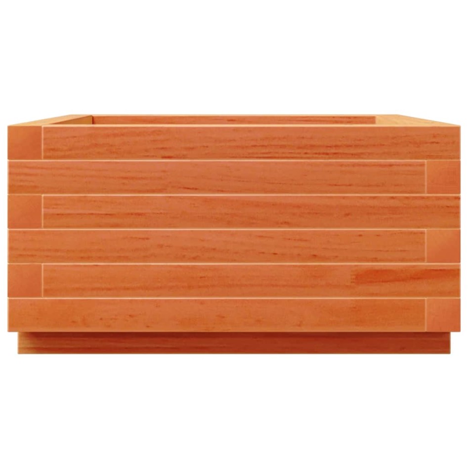 Jardinera madera maciza de pino marrón cera 50x50x26,5