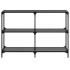 Mesa consola con superficie de vidrio negro acero