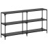 Mesa consola con superficie de vidrio negro acero