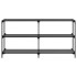 Mesa consola con superficie de vidrio negro acero