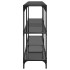 Mesa consola con superficie de vidrio negro acero