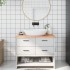Encimera de baño madera maciza tratada marrón claro 100x40x2