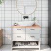 Encimera de baño madera maciza tratada marrón claro 100x40x2 cm