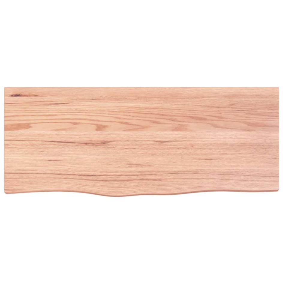 Encimera de baño madera maciza tratada marrón claro 100x40x2