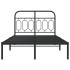 Estructura cama sin colchón con cabecero metal negro 120x190