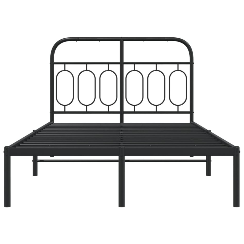 Estructura cama sin colchón con cabecero metal negro 120x190