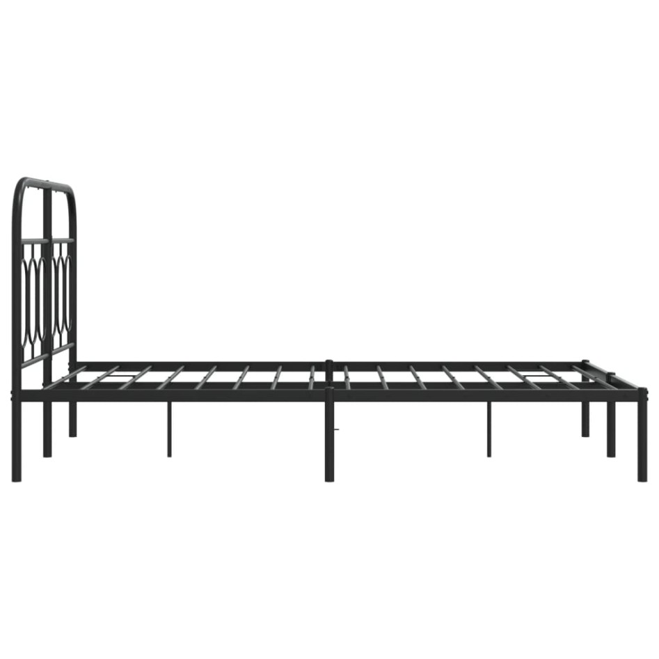 Estructura cama sin colchón con cabecero metal negro 120x190