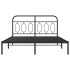 Estructura cama sin colchón con cabecero metal negro 135x190