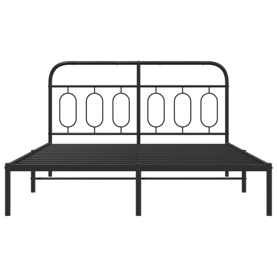 Estructura cama sin colchón con cabecero metal negro 135x190