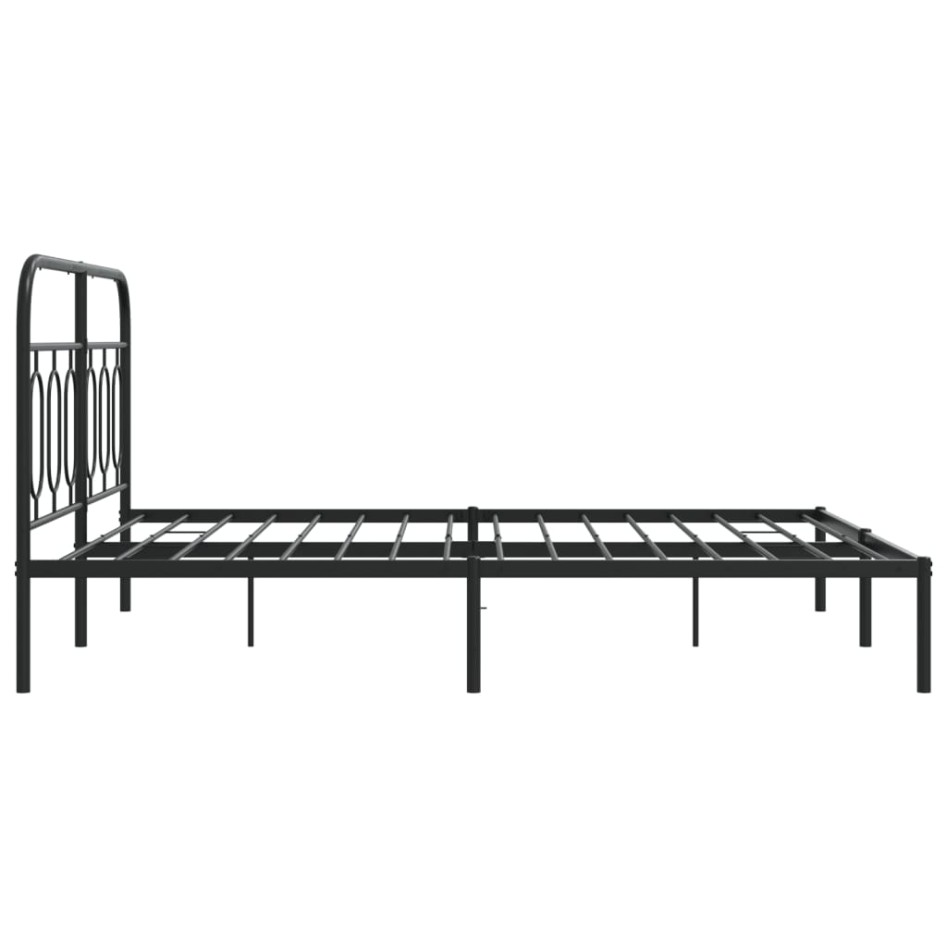 Estructura cama sin colchón con cabecero metal negro 135x190