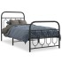 Estructura cama sin colchón con estribo metal negro 90x200
