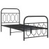 Estructura cama sin colchón con estribo metal negro 90x200