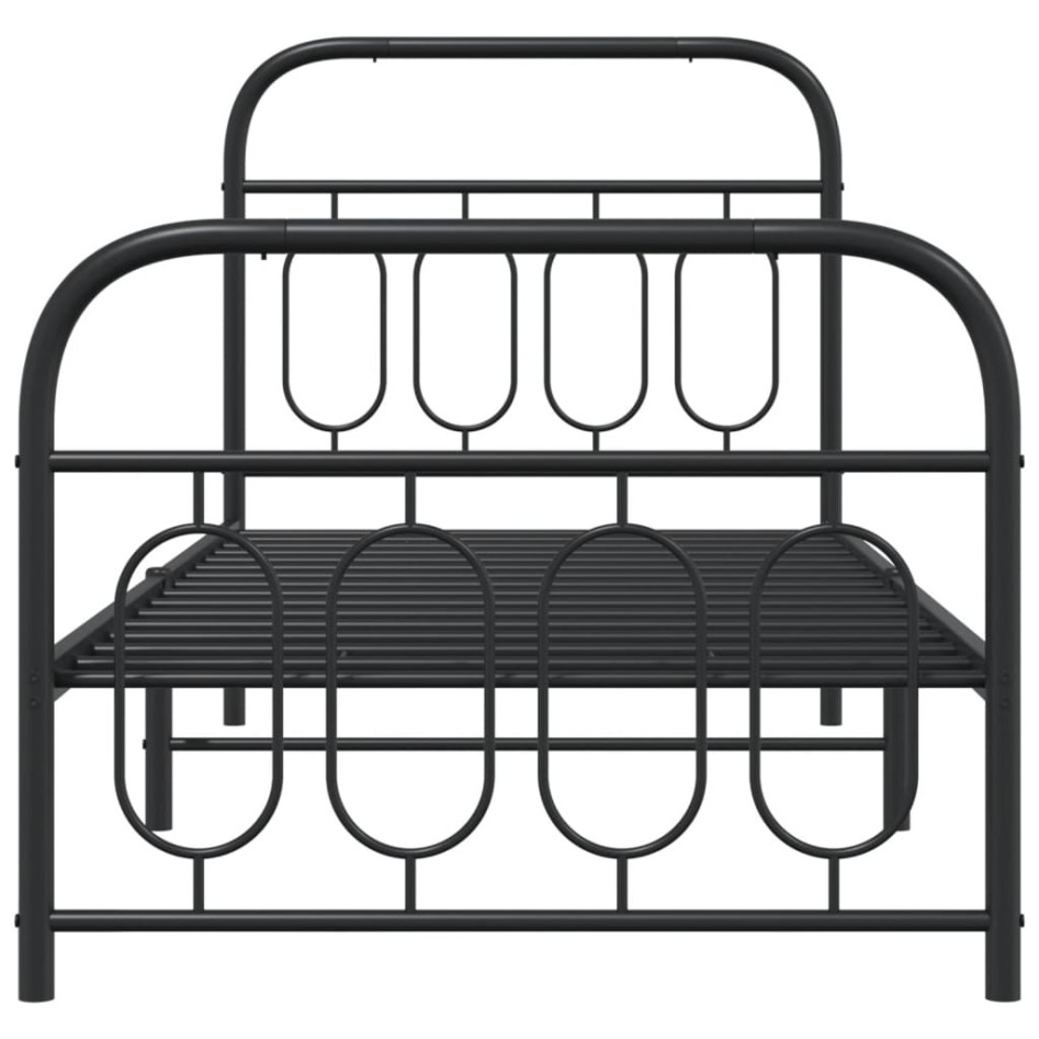 Estructura cama sin colchón con estribo metal negro 90x200