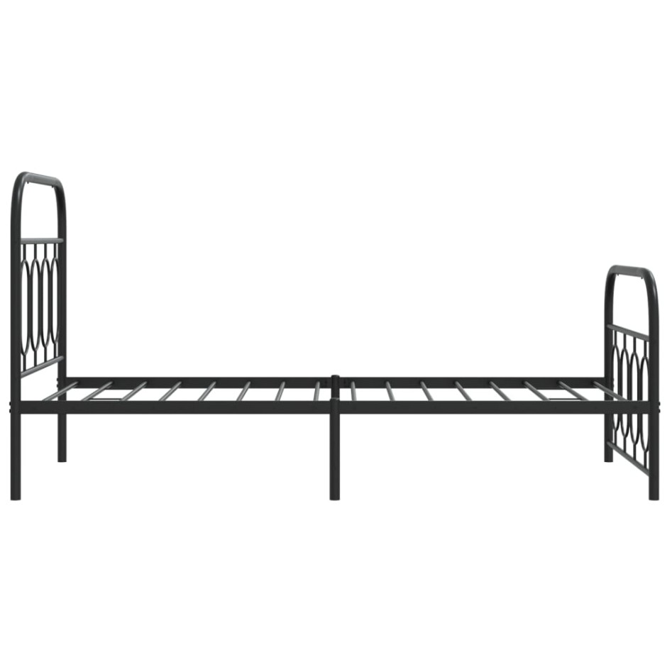 Estructura cama sin colchón con estribo metal negro 90x200
