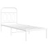 Estructura cama sin colchón con cabecero metal blanco 75x190