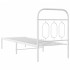 Estructura cama sin colchón con cabecero metal blanco 75x190