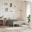 Estructura cama sin colchón con cabecero metal blanco 120x190cm