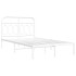 Estructura cama sin colchón con cabecero metal blanco