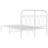 Estructura cama sin colchón con cabecero metal blanco