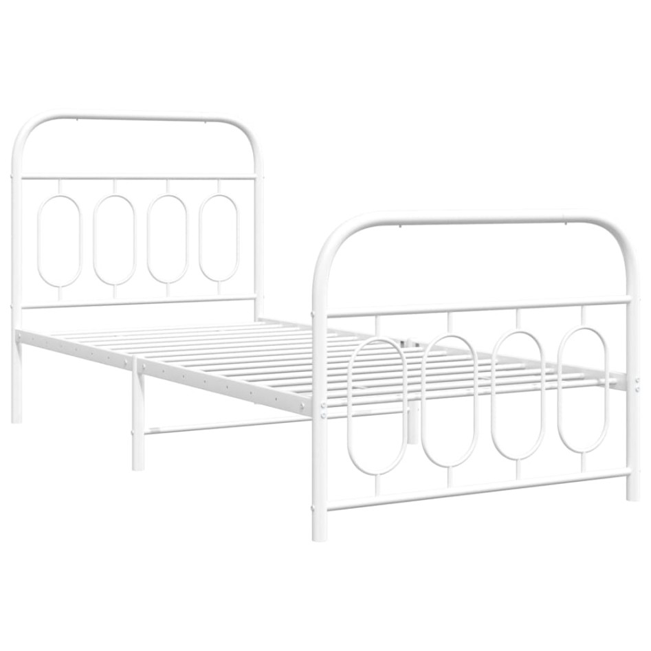 Estructura cama sin colchón con estribo metal blanco 80x200