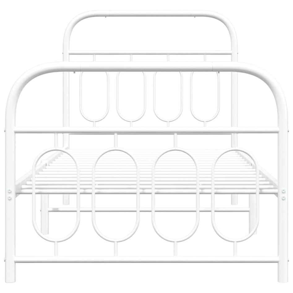 Estructura cama sin colchón con estribo metal blanco 80x200